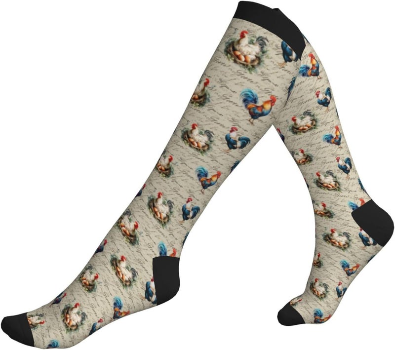 thmnj Compression Socks Knee High Support Socks for Women Men Circulation Stockings for Athletic Running Cycling Flying - Image 5